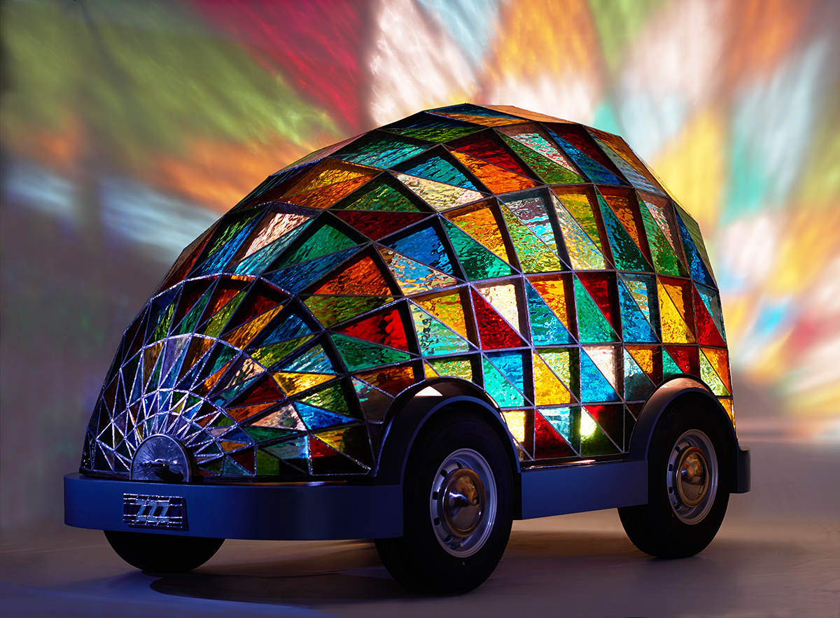 Stained glass car