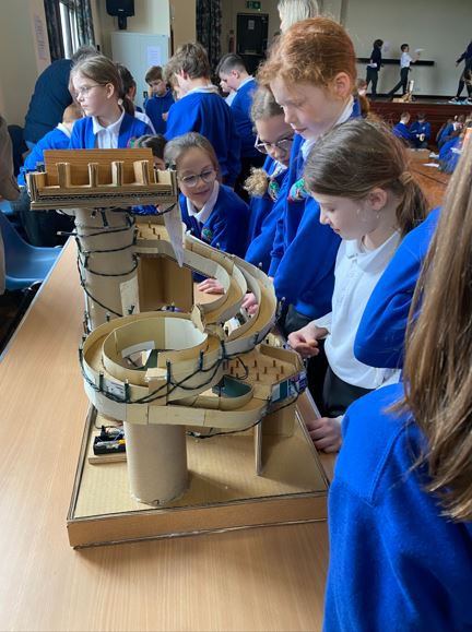 kids looking at the Marble Run